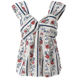 DAIIIBABYYY  -  Women's French Retro Niche Floral Print Vests 2024 Summer V-neck Sleevless  Backless Age-reducing Slim Tank Tops Female Clothing