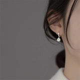 DAIIIBABYYY  -   New Simple Daisy Flower Pendant Hoop Earrings for Women Korean Sweet Cute Hanging Earrings Girl Wedding Party Jewelry Gifts