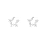 Daiiibabyyy  Korean Style Double-Layer Pentagram Drop Earrings for Women Sweet Cute Unique Niche Hoop Earrings Daily Commuting Jewelry Gifts