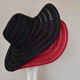 Daiiibabyyy  Oversized Brim Sunscreen Sun Hats Women Fashion Foldable Sense Beach Cap Sunshade UV Protection Hollow Designer Sense Straw Hat