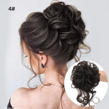 Daiiibabyyy  Synthetic Hair Bun Chignon Messy Curly Hair Band Elastic Scrunchy False Hair Pieces For Women Hairpins Black Brown