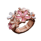 Daiiibabyyy  All-match Painting Oil Flower Ring Multicolor Petal Stretch Ring Zinc Alloy Classic Opening Ring Party