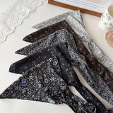 Daiiibabyyy  Long Ribbon Triangular Headband Hair Scarf Wraps Women Retro Triangle Headscarf Hat Travel Photo Headband Girl Hair Accessories