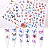 Daiiibabyyy New Holographic Butterfly Stickers Blue Nail Sticker Decals Self-adhesive Design Stickers Ins Style Manicure Nail Art Decoration