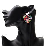 Daiiibabyyy  Sweet Acrylic Heart Love Message Drop Earrings for Women Resin Heart Shape Pendant Earrings Valentines Day Gifts