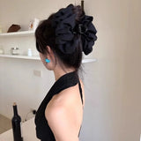 Daiiibabyyy  Blue Shark Clip Denim Heavy Cloth Hairpin Female Elegant Temperament Fashion Female Hairpin Hair Accessories