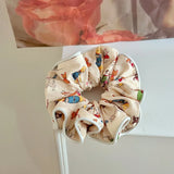 DAIIIBABYYY  -  New Fabric Floral Large Scrunchies Cute Pink Blue Elastic Hair Band Elegant Sweet Girls Hair Rope Sunny Ponytail Holder Headband