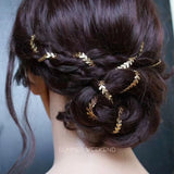 Daiiibabyyy  2PCS French Retro Golden Wheat Hair Chain, Bridal Fairy Hair Clip, All Match Hair Accessories For Women Summer Daily Styling