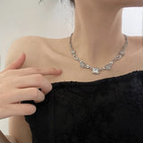 Daiiibabyyy Silver Color Opal Necklace for Women Girl Liquid Lava Star Irregular Jewelry 925 Stamp Birthday Gift Dropshippping