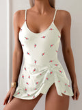 DAIIIBABYYY  -  European and American Floral Skirt One-piece Swimsuit Women's Suspender Backless Swimsuit Sexy Loose Beach Vacation Swimsuit