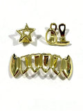 Daiiibabyyy  Fashionable Dental Jewelry With Stars/Hollowed-Out Horizontal Bars/Four-Hollowed-Out Lower Teeth Hip-Hop Dental Jewelry