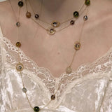Retro light luxury niche temperament French long three-layer necklace
