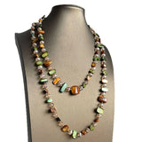 Daiiibabyyy  Bohemian-style Irregular Natural Shell Crystal Beaded Long Double Layer Fold Wear Necklace for Women Personality Fashion Jewelry