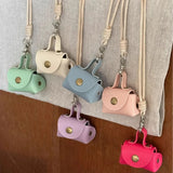 DAIIIBABYYY  -  New Y2K Retro Cute Small Leather Bag Long Necklace for Women Fashion Sweater Chain Neck Hanging Jewelry Versatile Accessory Gift