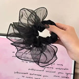 DAIIIBABYYY  -  1pc organza fashion skirt shape large intestine hair tie new mesh pleated head flower hair rope tie head band hair ornament