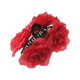 DAIIIBABYYY  -  Simulated Double Flower Hair Claws Rose Hair Clip Women Wedding Holiday Hair Crab Fashion Ponytail Hairpin Hair Accessories