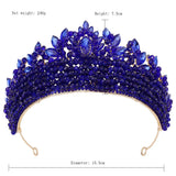 Daiiibabyyy  Baroque Handmade Pink Crystal Bead Rhinestone Tiaras Headdress Pageant Miss Party Wedding Crowns Jewelry Hair Accessories
