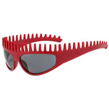 Daiiibabyyy  New Fashion Punk Black Headband Sunglasses High-End Sense Women's Sun Glasses Special Shape Outdoor Casual Sunglasses Decoration
