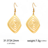 DAIIIBABYYY  -  Irregular Spiral Swirl Drop Earrings Women Gold Color Stainless Steel Geometric Earring Trend Jewelry Gift Wholesale