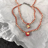 Daiiibabyyy  Bohemian Handmade Beaded Choker Necklace Adjustable Colorful Seashell Surfer Necklaces Beach Crystal Charms for Jewelry Making