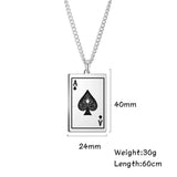 DAIIIBABYYY  -  New Stainless Steel Poker Card Ace of Spades Pendant Chain Necklace For Men Women Jewelry Hip Hop Jewelry Gifts Wholesale