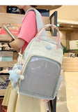 Daiiibabyyy  Ita Backpack Autumn High-capacity Canvas School Bag Transparent Preppy Style Girls Rucksack Teenage Display Bolsa Mujer Сумка