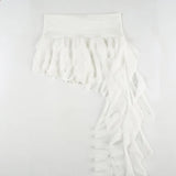 Daiiibabyyy  Women's Sweetheart Spicy Girl Ribbon Cake Skirt Multi Style Solid Color Hundred Fold Ruffle Edge Irregular Short Skirt Clothing