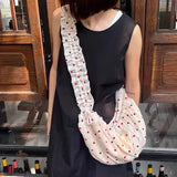 Daiiibabyyy  Polka Dot Shoulder Bag Ruched Sac Femme Crossbody Bags for Woman Daily Using Underarm Bolso Korean Zipper Bolsos De Mujer