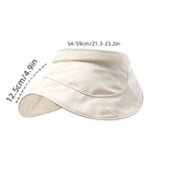 DAIIIBABYYY  -  Big Brim Empty Top Sun Hat Summer Women Anti UV Sunscreen Cap Beach Outdoor Foldable Riding Sport Visors