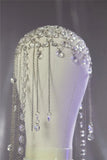 Daiiibabyyy  Female Handmade Cosplay Jewelry Crown Fairycore Headpiece Beaded Hair Chain Crystal Bridal Headpiece With Chain