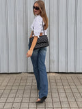 Daiiibabyyy  Lace Trim Irregular Hem Cropped Blouse Women Sexy Puff Short Sleeve Ruffle High Neck Button Crop Tops Spring New Ladies Clubwear