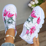 Daiiibabyyy  Flower Breathable Knitted Flats Women Autumn Comfort Soft Sole White Sneakers Woman Slip-On Flat Heels Platform Sport Shoes