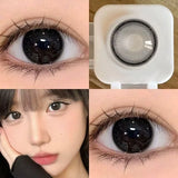 Myopia Blue Color Contact Lenses Black Pupil 6months 1pair Cosmetic Lenses
