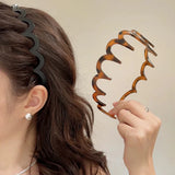 DAIIIBABYYY  -  Fashion Bangs Broken Hair Teethed Non-slip Amber HairBand for Women Girls Sweet Hair Ornament Headband Fashion Hair Accessories