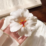 DAIIIBABYYY  -  2/4/6 pcs Hawaiian Flower Hair Clips for Women Artificial Floral Hibiscus Lily Barrettes Hairpin Accessories Vacation Beach Gift
