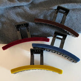 Daiiibabyyy  Large Velvet Hair Claw Clips - Strong Hold Non-Slip, Soft Fabric for Thick/Thin Hair, Daily/Party/Casual Hairstyle Accessories