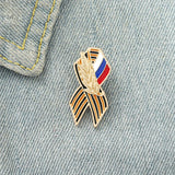 Daiiibabyyy Personalized Denim Brooch Russian Flag Brooch Saint George Flag Pin Punk Enamel Pins Maple Memorial Gift Brooch Wheat Ear Badge