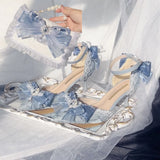 Daiiibabyyy  Lolita Cosplay Women's Handbag Blue Crossbody Bags Designer Bag Women's Shoulder Bag Original Brand Bags Bag and Shoes Set