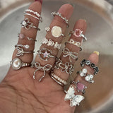 DAIIIBABYYY  -  Korean Style Simple Ribbon Bowknot Ring for Women's Fashion Personalized Open Index Sweet Bow Finger Ring Y2K Jewelry Gift Party