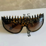 Daiiibabyyy  New Fashion Punk Black Headband Sunglasses High-End Sense Women's Sun Glasses Special Shape Outdoor Casual Sunglasses Decoration