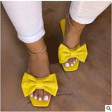 Daiiibabyyy  Women's Slippers Summer New Fashion Shoes for Women Plus Size 43 Solid Bow Flat Outdoor Beach Slippers Female Zapatos Mujer