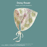 Daiiibabyyy  Women's Headscarf Dopamine French Mint Mambo Style Knitted Flower Triangular Headscarf Country Style Seaside Photo Girl Headband