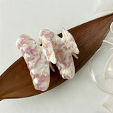 Daiiibabyyy  8cm Pink Marble Butterfly Acetate Hair Claw Clip Korean Style Fashion Hair Accessories for Women Girls
