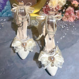 Daiiibabyyy  White Bridal Shoe Wedding Shoes for Women Luxury Designer Mary Jane Elegant Woman Heeled Shoes Designer Heels Y2k Style Shoes