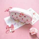 Daiiibabyyy  Children's Pencil Cases Cartoon Girl Cherry Cute Japanese Kawaii Sweet Large Capacity Multifunctional High-quality Storage Bags
