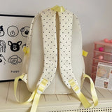 Daiiibabyyy  Nylon Polka Dot Backpack Set Stationery Storage Multi Compartment Girls Backpack Set Zipper Closure Student Backpack Girls Gifts