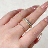 Daiiibabyyy  Tiny Delicate Micro Pave Zircon Rings For Women Trendy Chic Crystal Daily Dating Women's Stackable Ring Fashion Jewelry R133