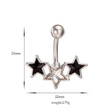 Daiiibabyyy  Egirl Body Piercing Blue Crystal Star Belly Button Rings Cute Korean Fashion Navel Piercing Sexy Accessories Y2K Body Jewelry