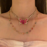 DAIIIBABYYY  -  Colorful Dopamine Double Butterfly Necklace