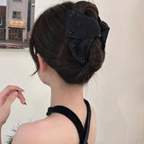 DAIIIBABYYY  -  Elegant Large Rhinestones Bow Hair Claw Crab Pearls Hairpins Women Girls Sweet Hair Ornament Hair Clips Fashion Hair Accessories